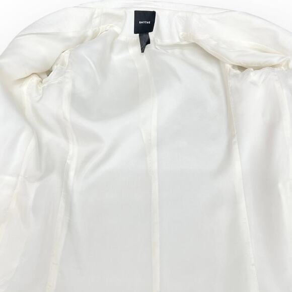 SMYTHE Single Button Linen Blend 90's Blazer in Soft White size Large - Picture 5 of 9